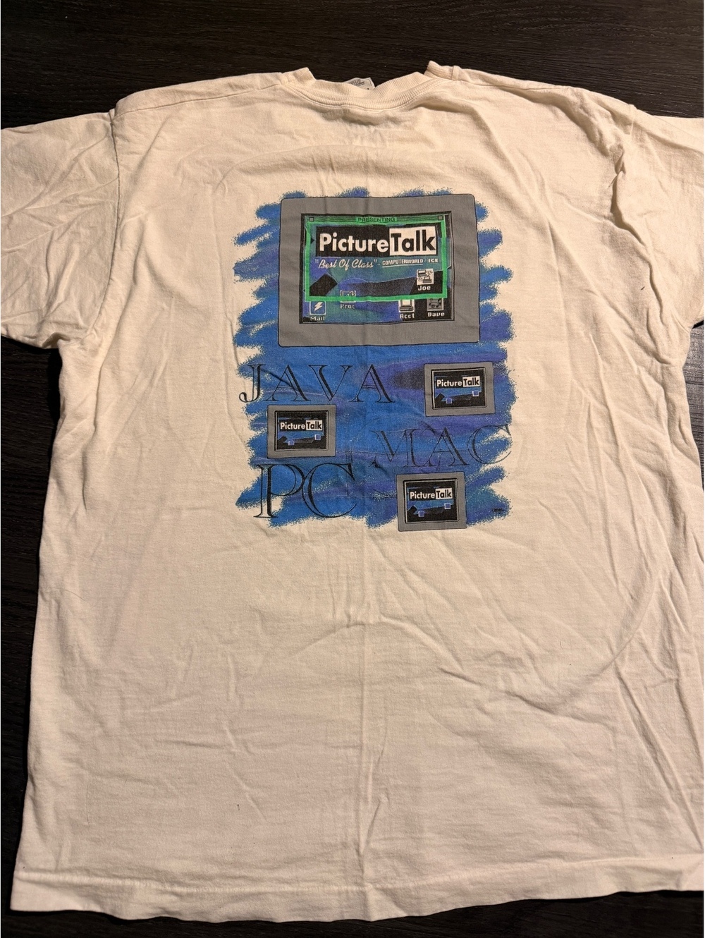 Grail Vtg 90s PictureTalk Java Mac PC Tech Tee XL